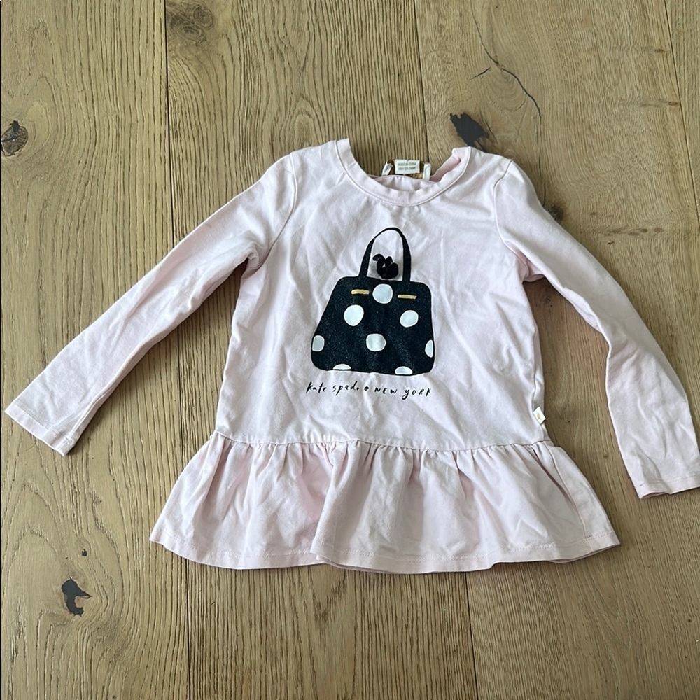 Kate spade Pink Long Sleeve Kids Top with Bag Design girls 3